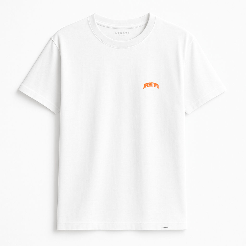 Larrys - aperitivo college T-shirt - weiß - Larrys Fashion