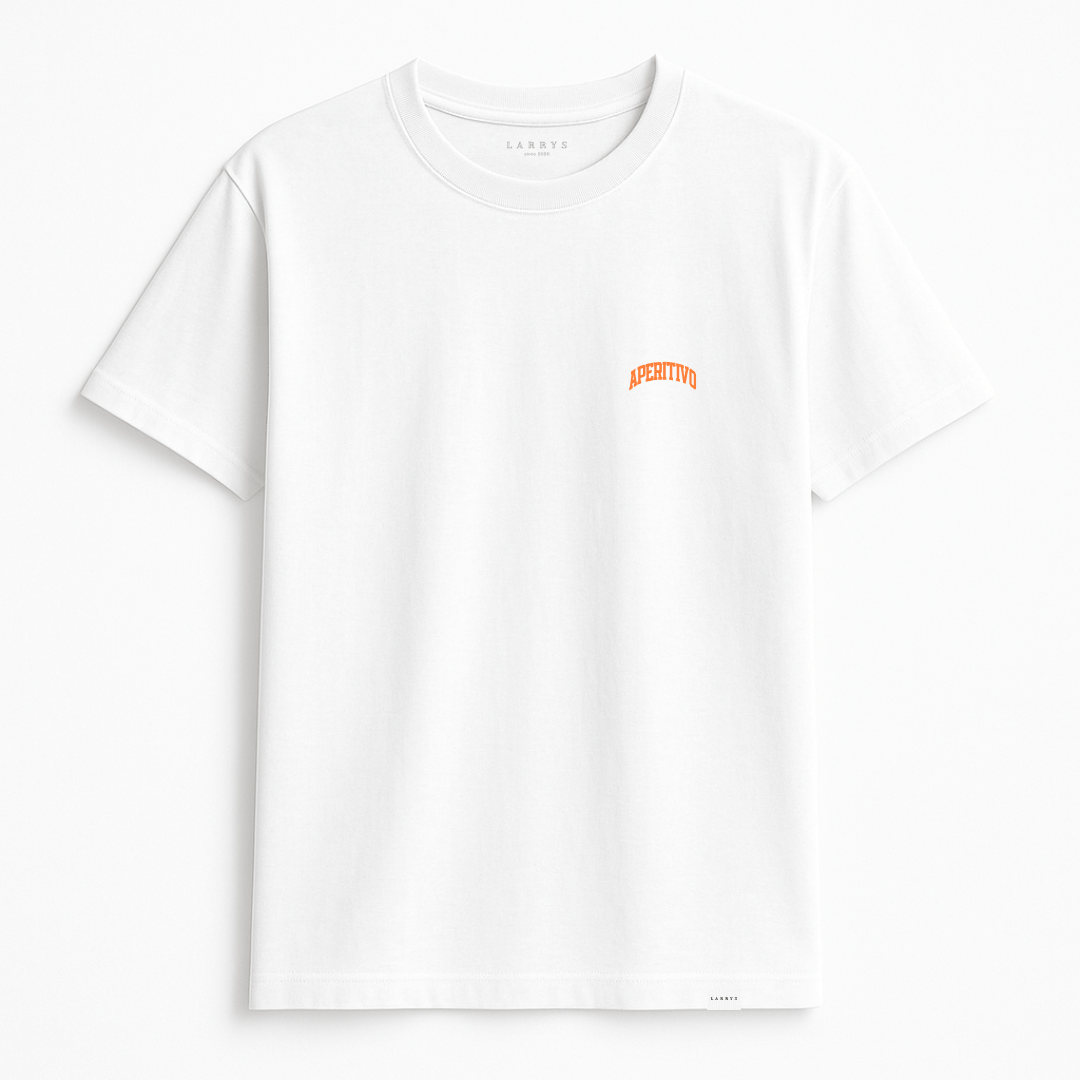 Larrys - aperitivo college T-shirt - weiß - Larrys Fashion