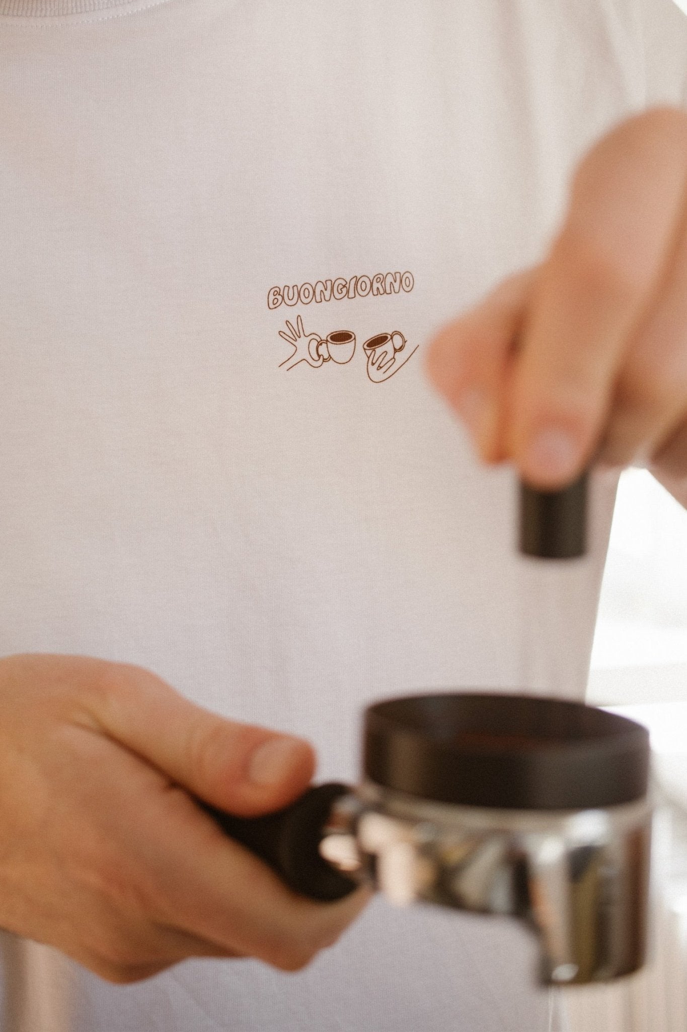 Larrys - buongiorno T-shirt - weiß - Larrys Fashion
