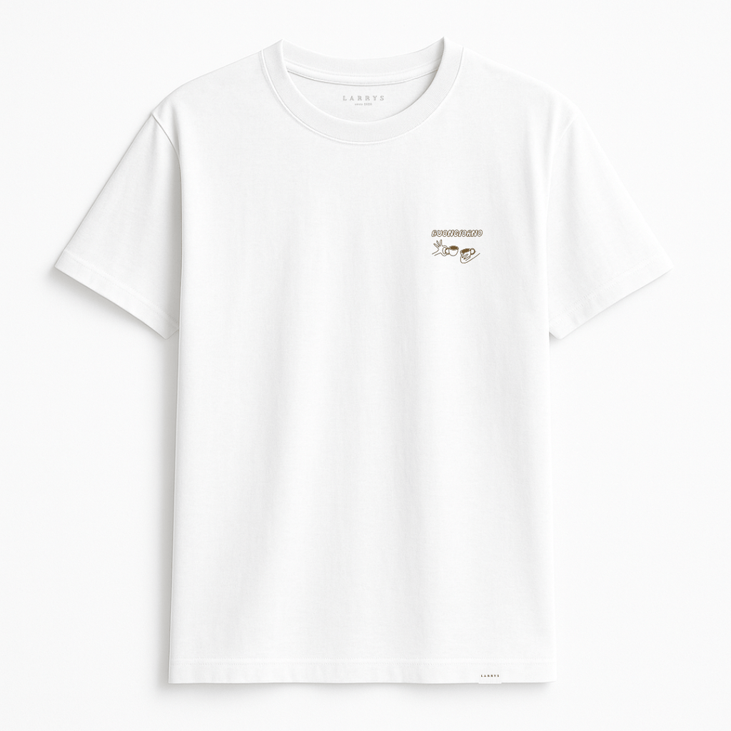 Larrys - buongiorno T-shirt - weiß - Larrys Fashion