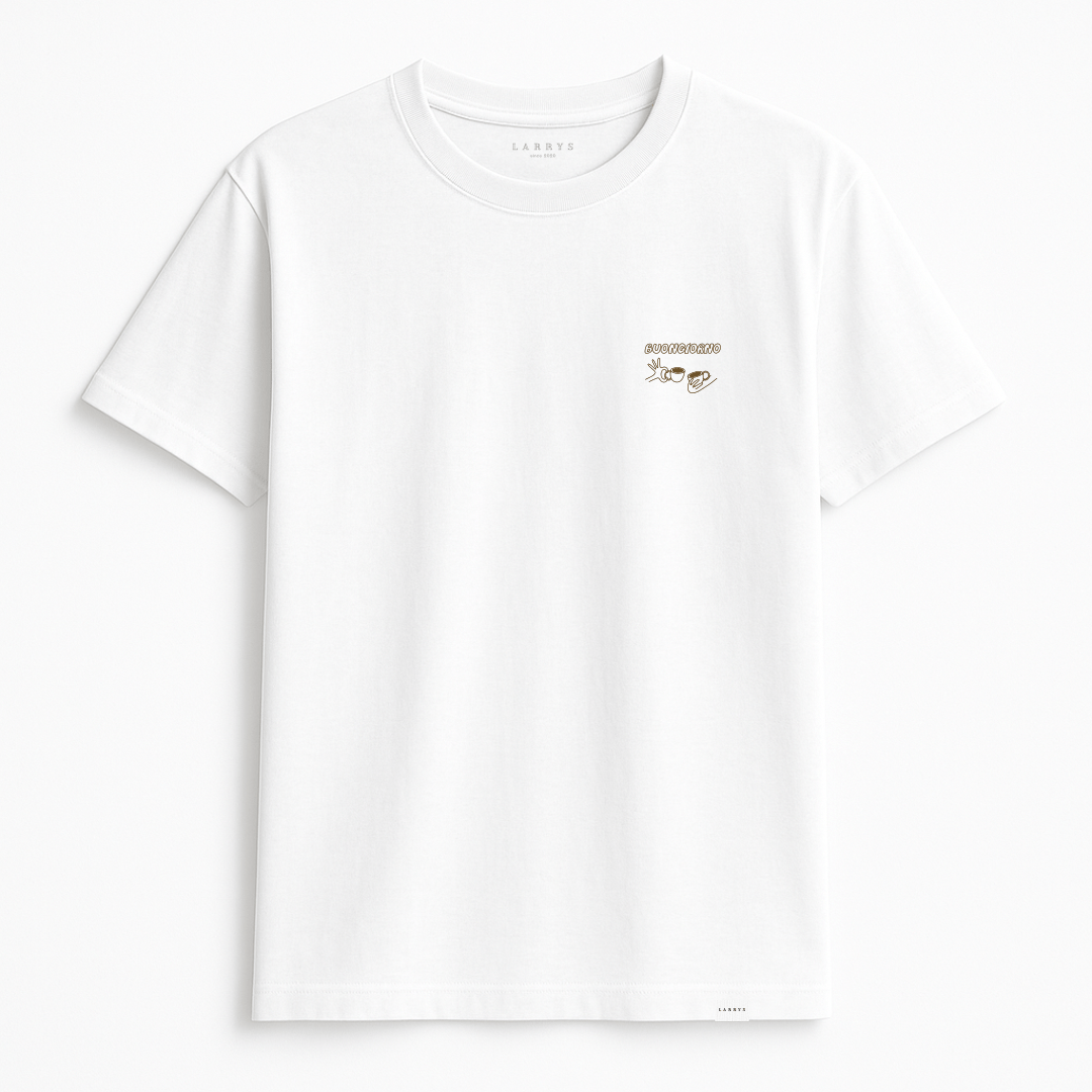 Larrys - buongiorno T-shirt - weiß - Larrys Fashion