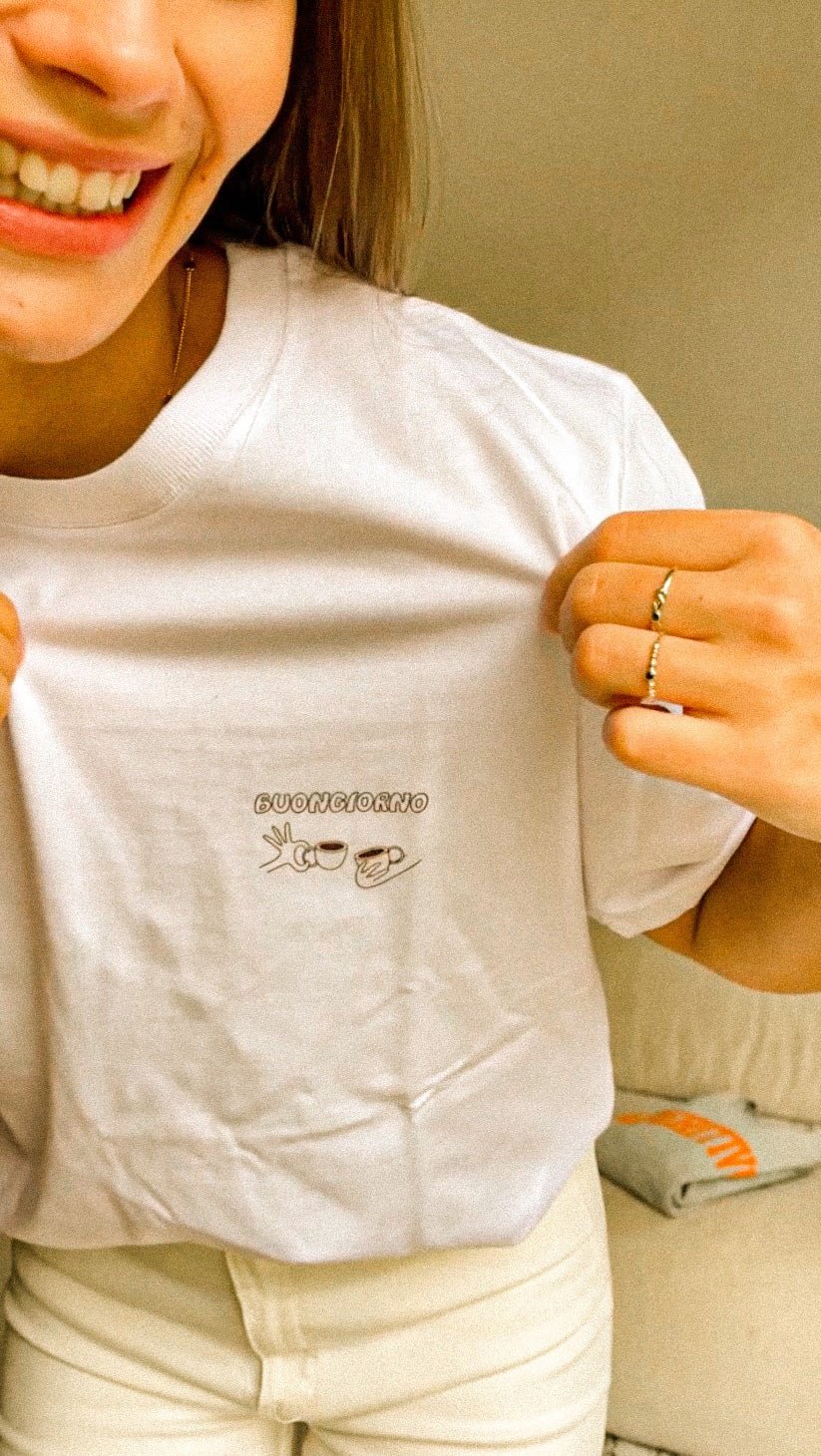 Larrys - buongiorno T-shirt - weiß - Larrys Fashion