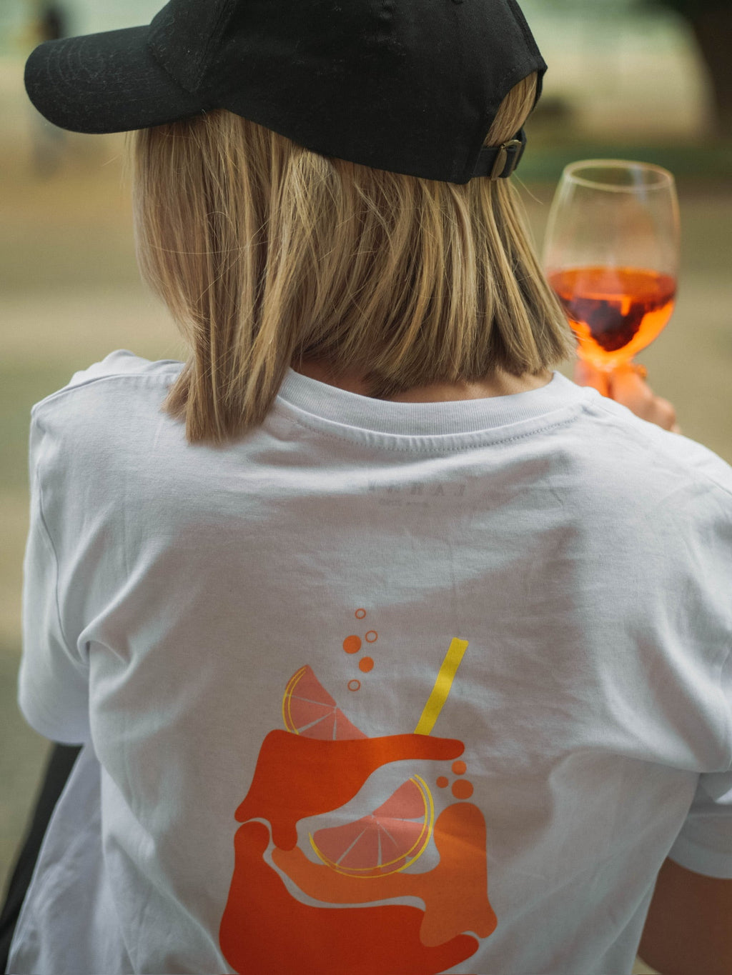 Larrys - drop 1 – sunday aperitivo club T-shirt - weiß - Larrys Fashion