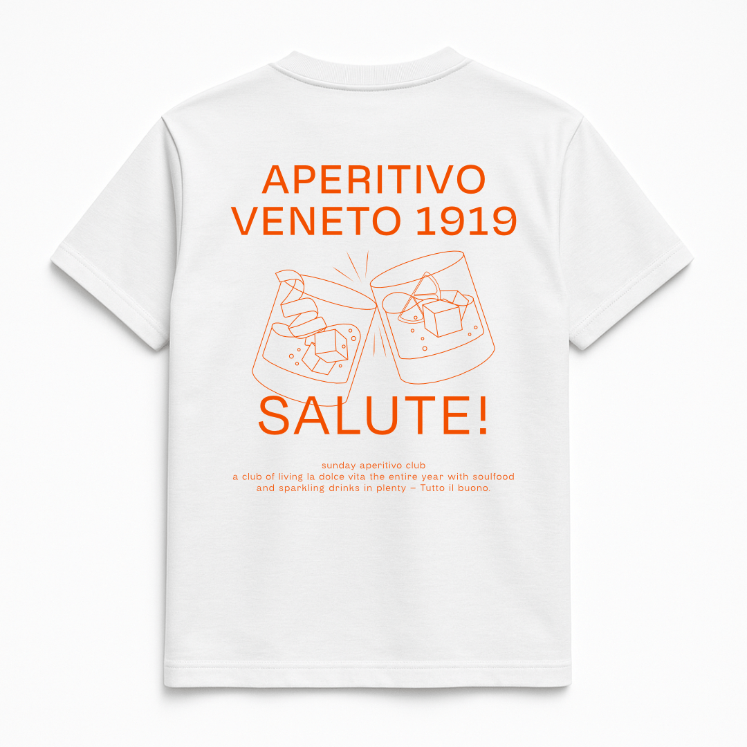Larrys - drop 2 - sunday aperitivo club T-shirt - weiß - Larrys Fashion