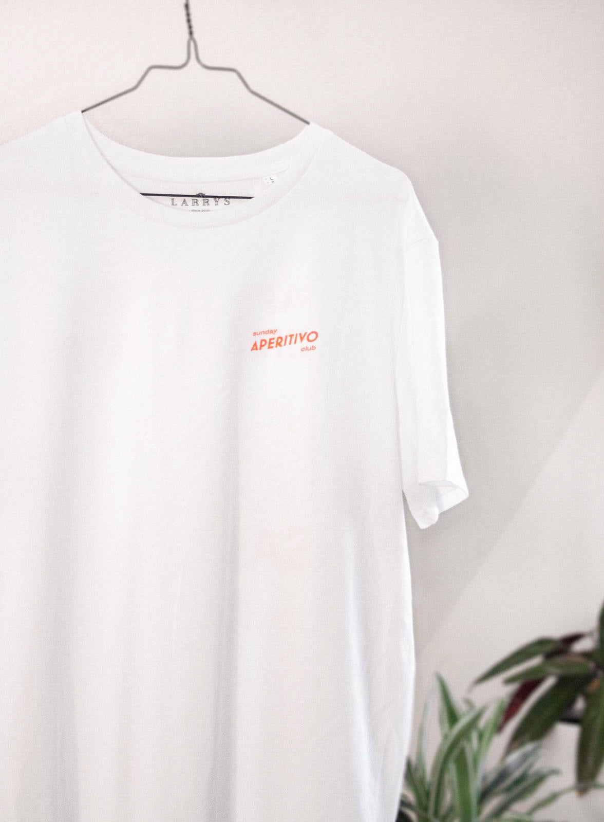 Larrys - drop 2 - sunday aperitivo club T-shirt - weiß - Larrys Fashion