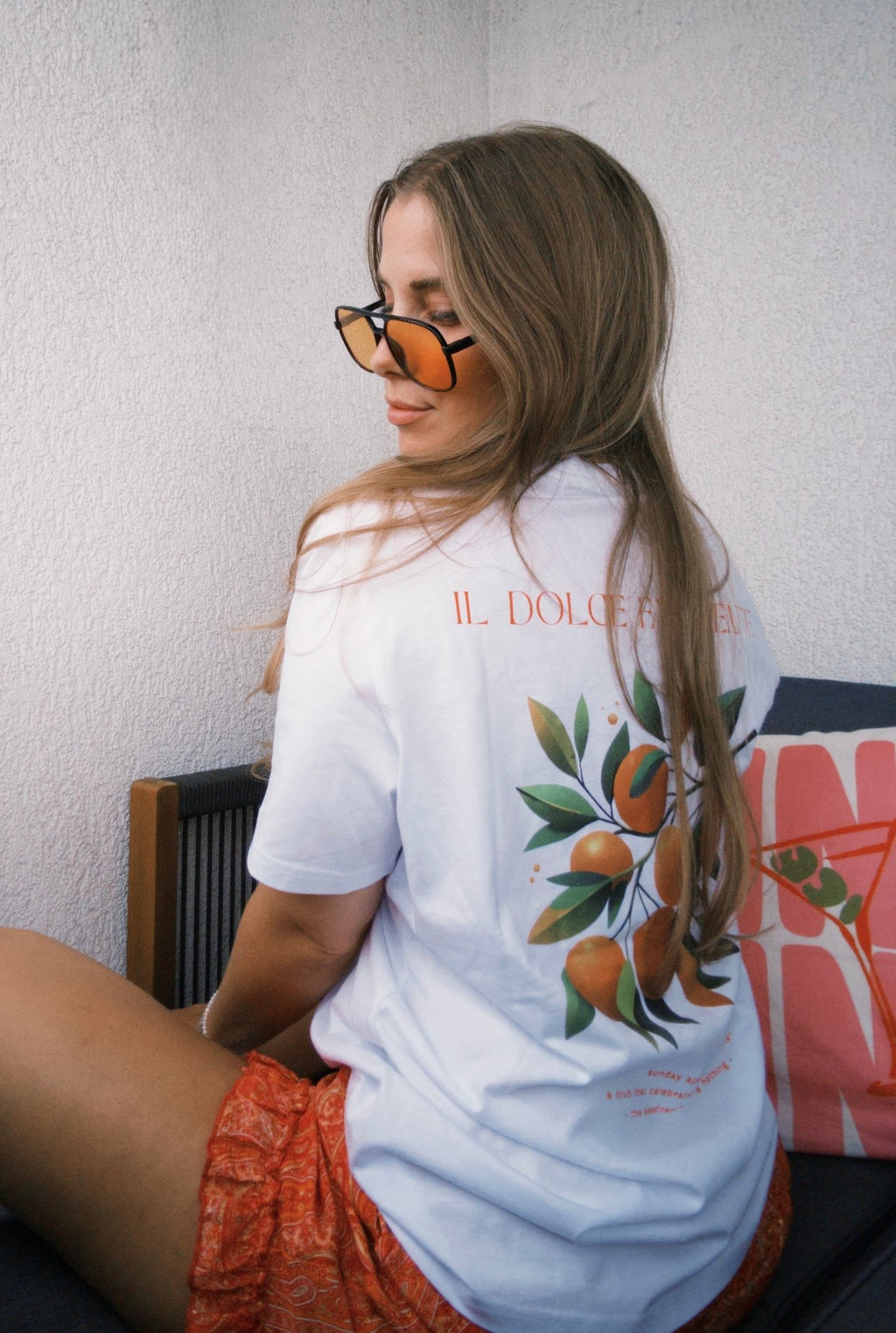 Larrys - drop 3 - sunday aperitivo club T-shirt - weiß - Larrys Fashion
