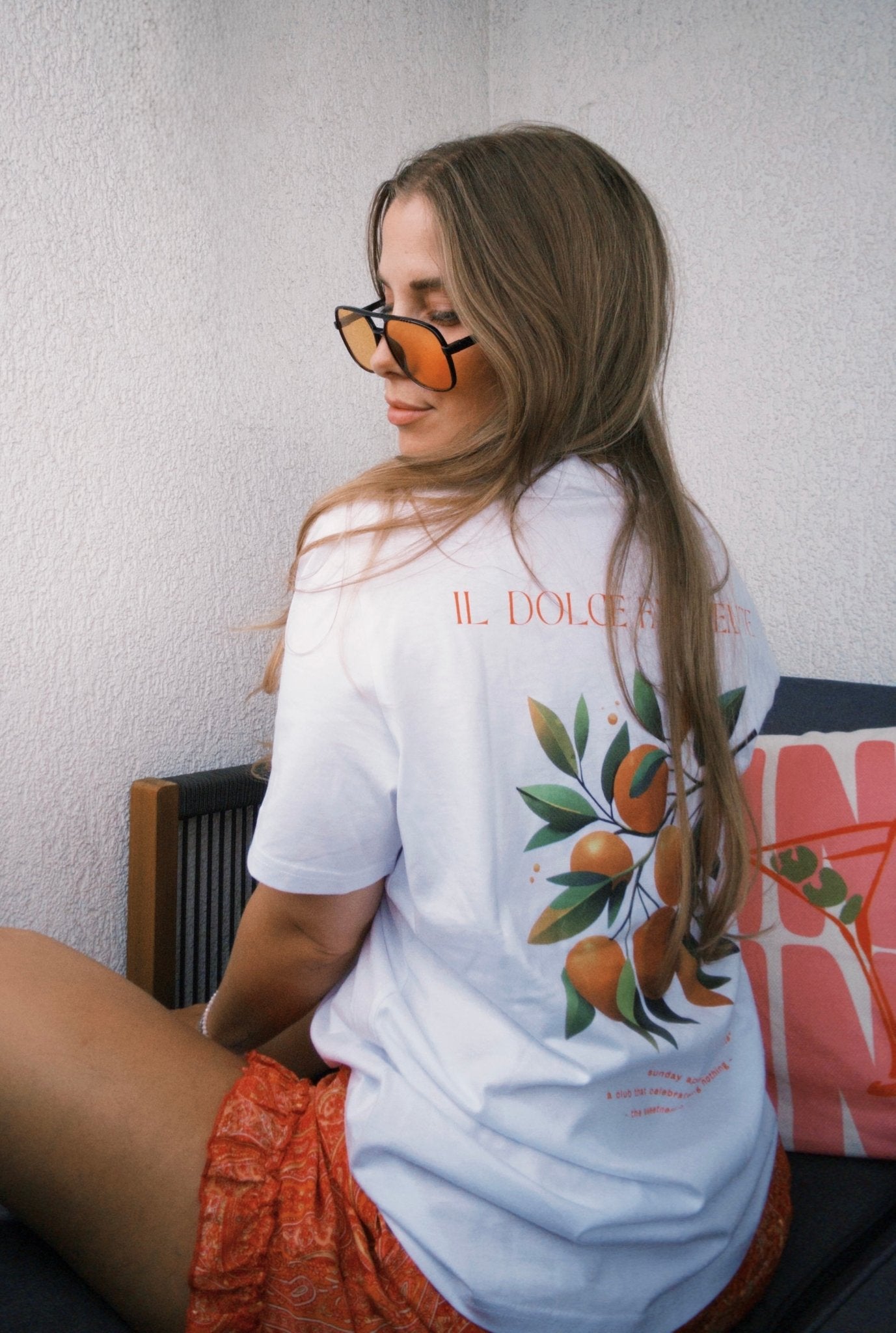 Larrys - drop 3 - sunday aperitivo club T-shirt - weiß - Larrys Fashion