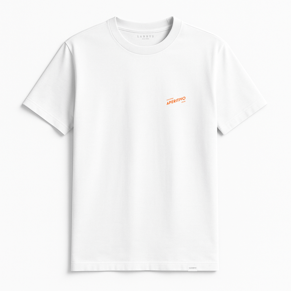 Larrys - drop 3 - sunday aperitivo club T-shirt - weiß - Larrys Fashion