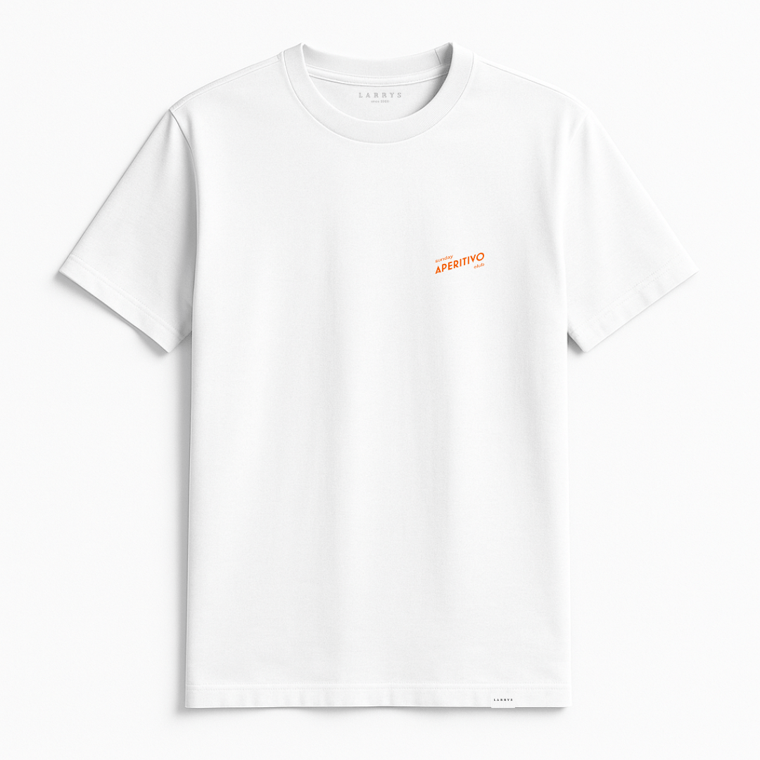 Larrys - drop 3 - sunday aperitivo club T-shirt - weiß - Larrys Fashion