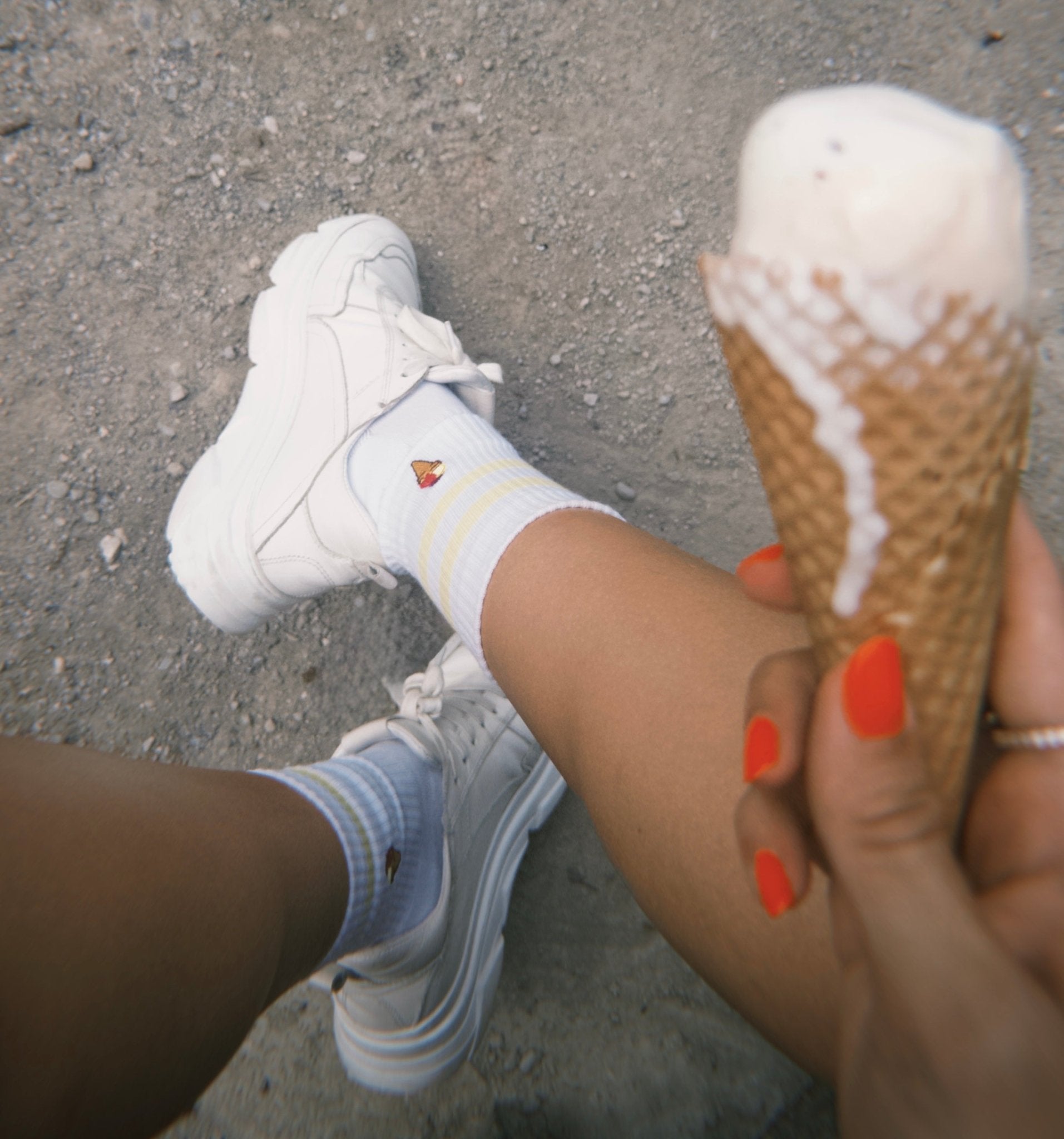 Larrys - gelato Socken - weiß - Larrys Fashion