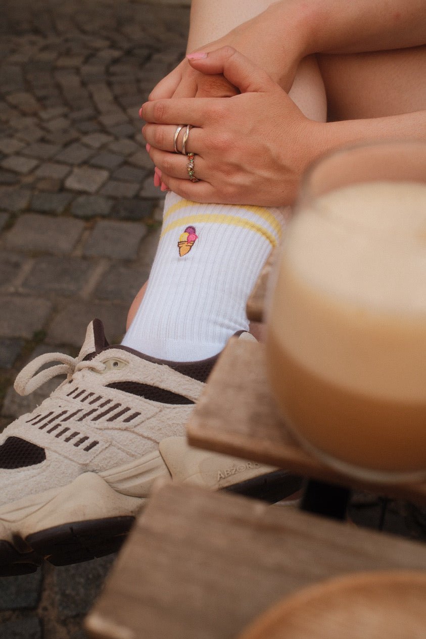 Larrys - gelato Socken - weiß - Larrys Fashion