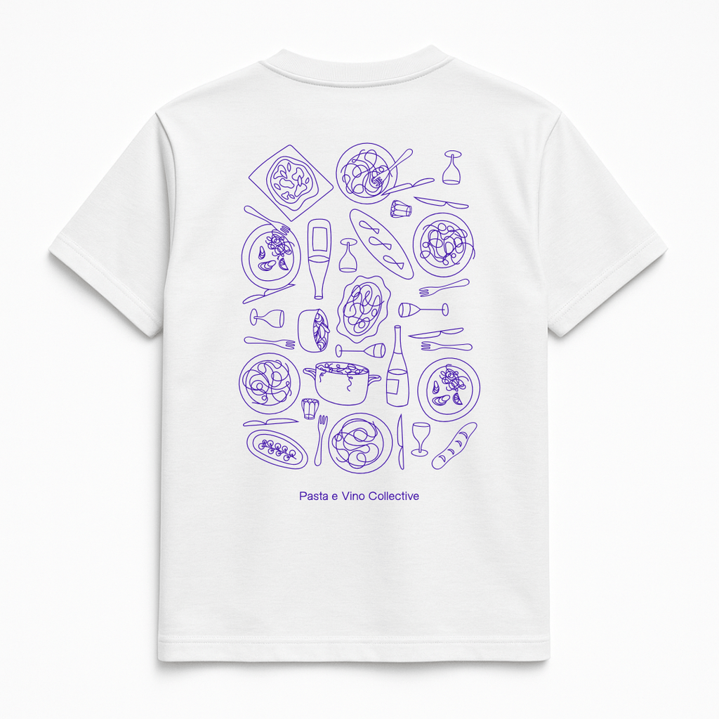 Larrys - pasta e vino T-shirt - weiß - Larrys Fashion