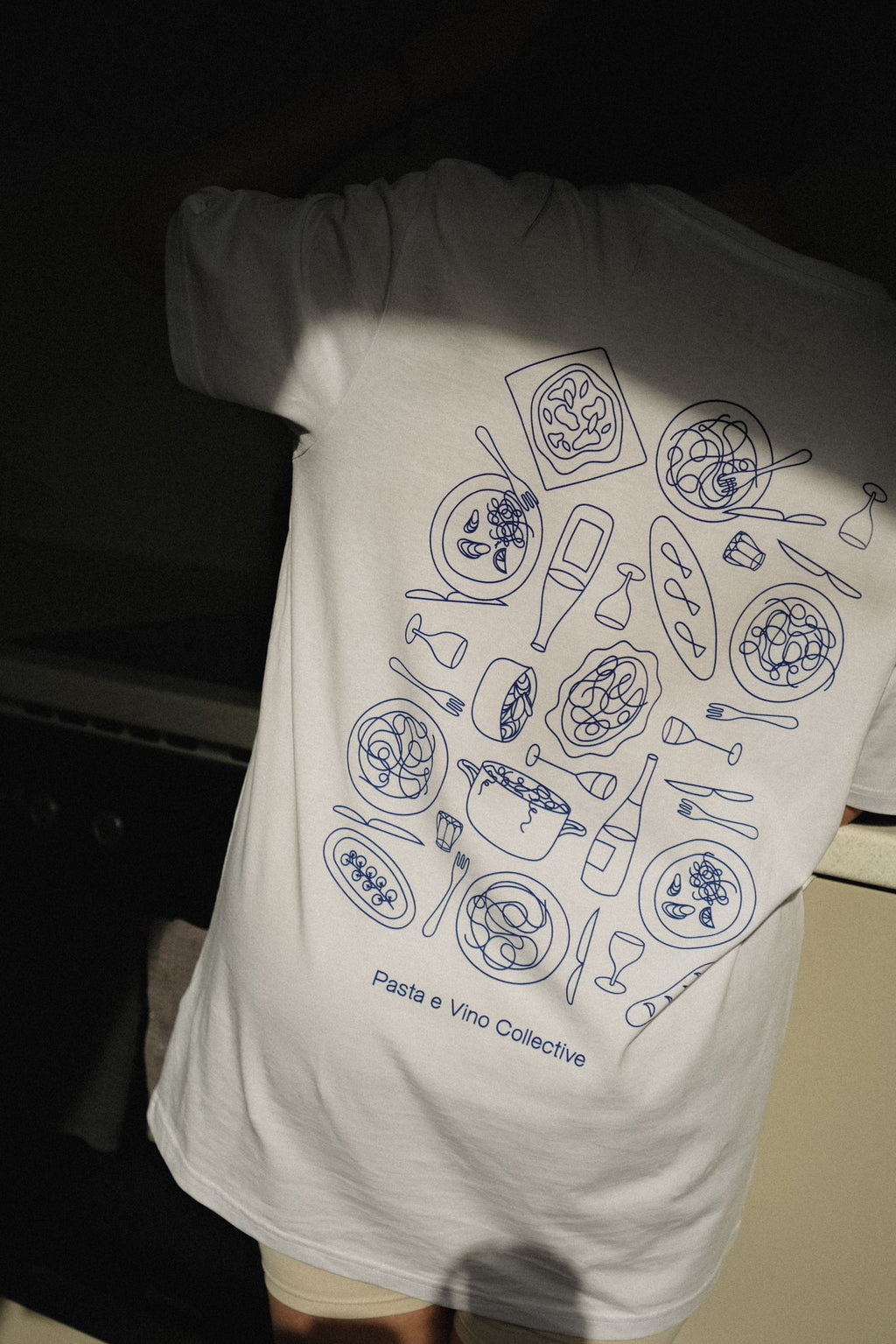 Larrys - pasta e vino T-shirt - weiß - Larrys Fashion