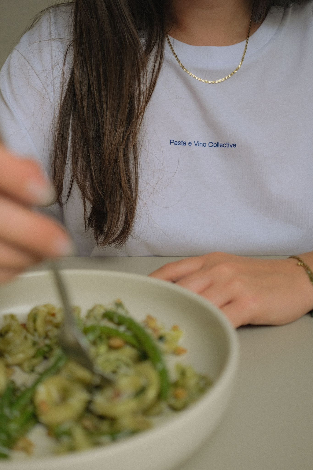 Larrys - pasta e vino T-shirt - weiß - Larrys Fashion