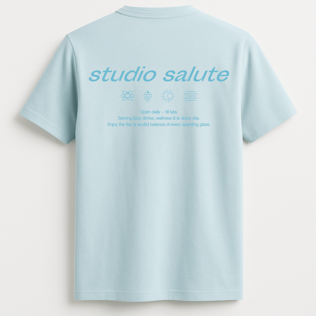 Larrys - studio salute T-shirt - ice Blue - Larrys Fashion