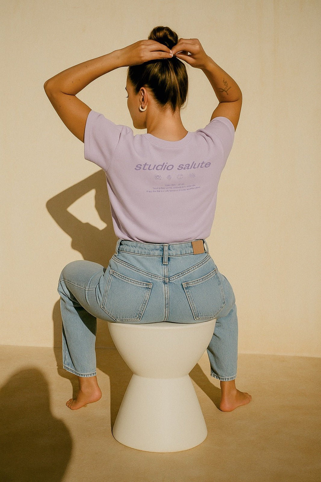 Larrys - studio salute T-shirt - lavendel - Larrys Fashion