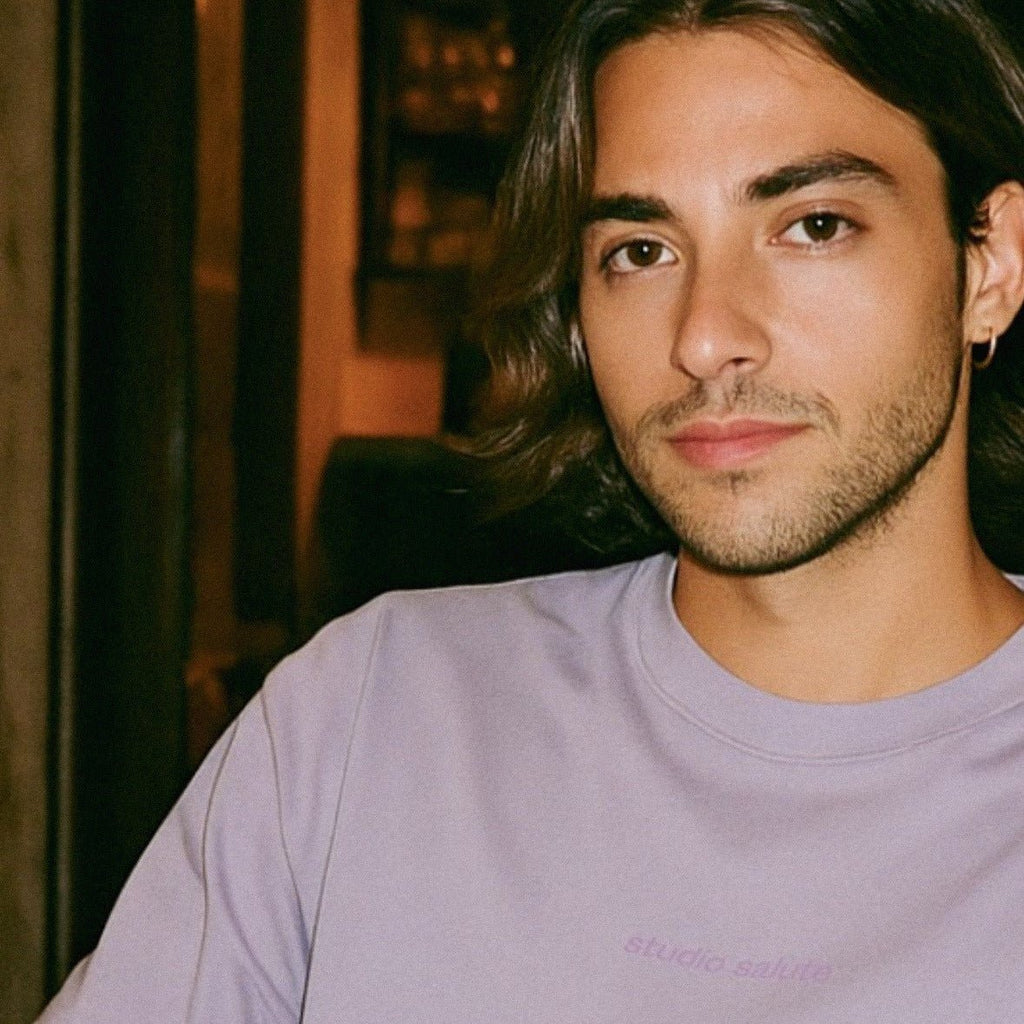 Larrys - studio salute T-shirt - lavendel - Larrys Fashion