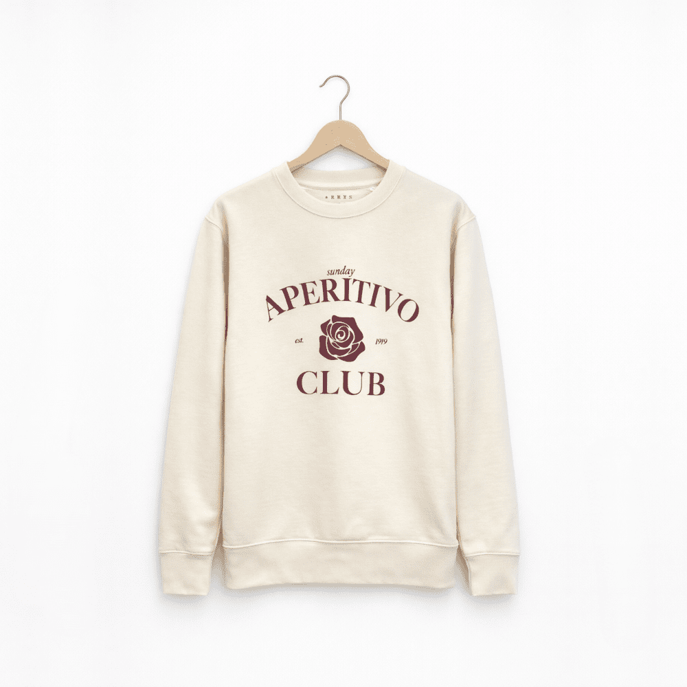 Larrys - sunday aperitivo club retro sweater - natural - Larrys Fashion