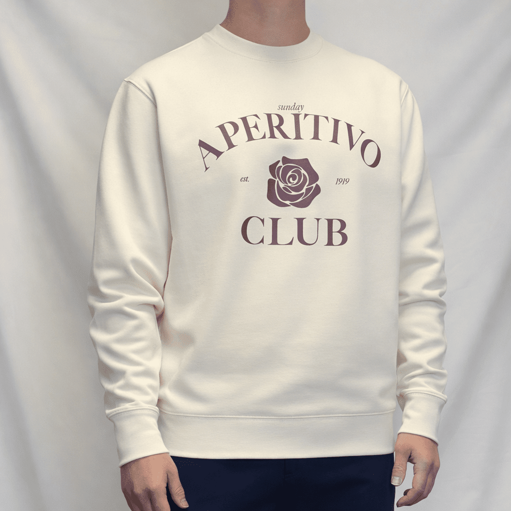 Larrys - sunday aperitivo club retro sweater - natural - Larrys Fashion