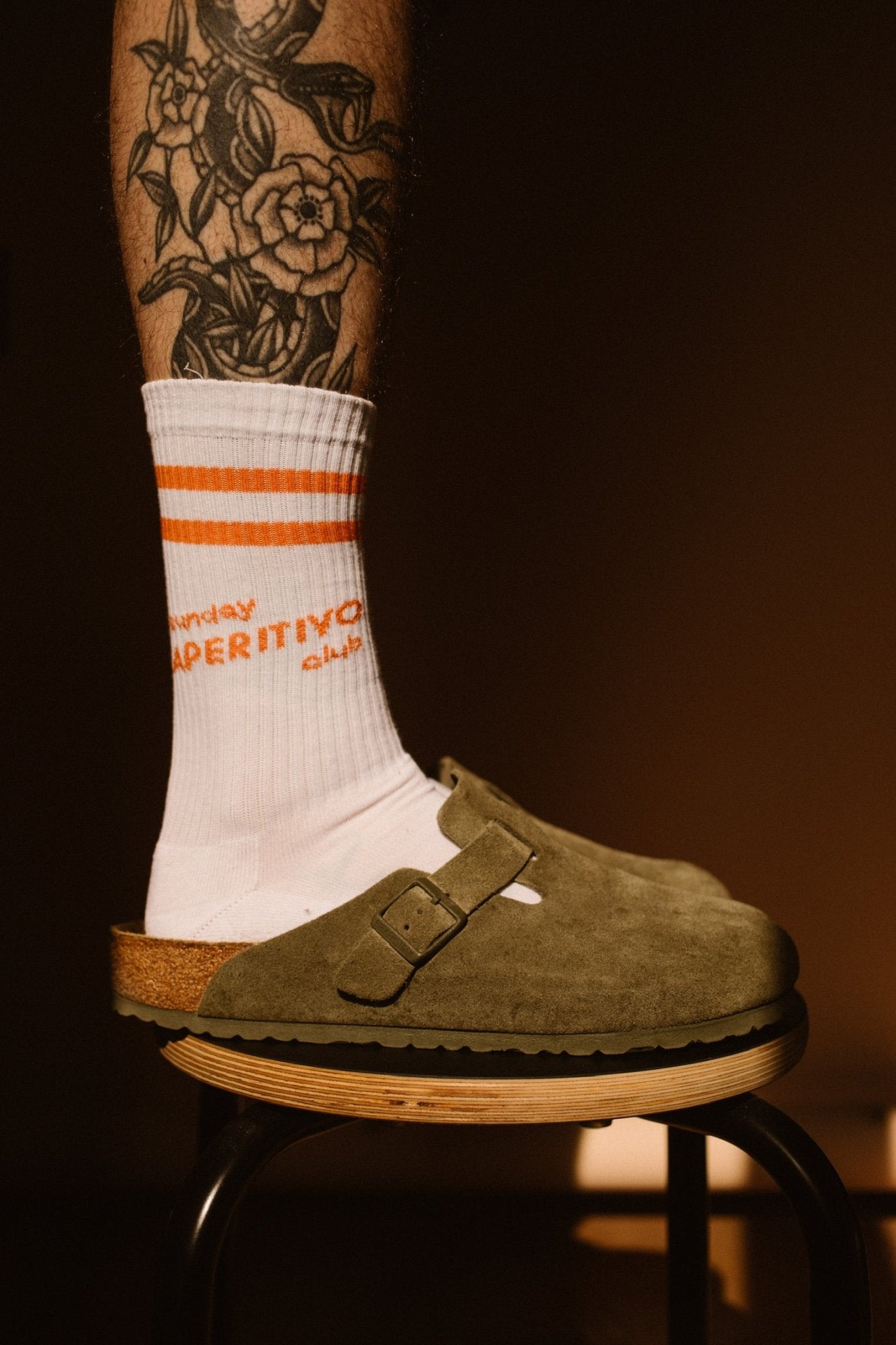 Larrys - sunday aperitivo club Socken - weiß - Larrys Fashion