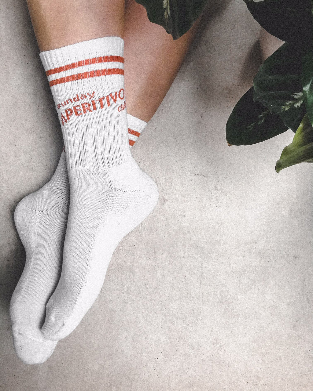 Larrys - sunday aperitivo club Socken - weiß - Larrys Fashion