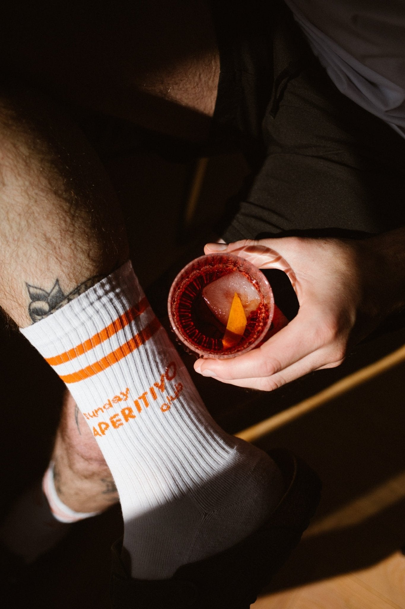 Larrys - sunday aperitivo club Socken - weiß - Larrys Fashion