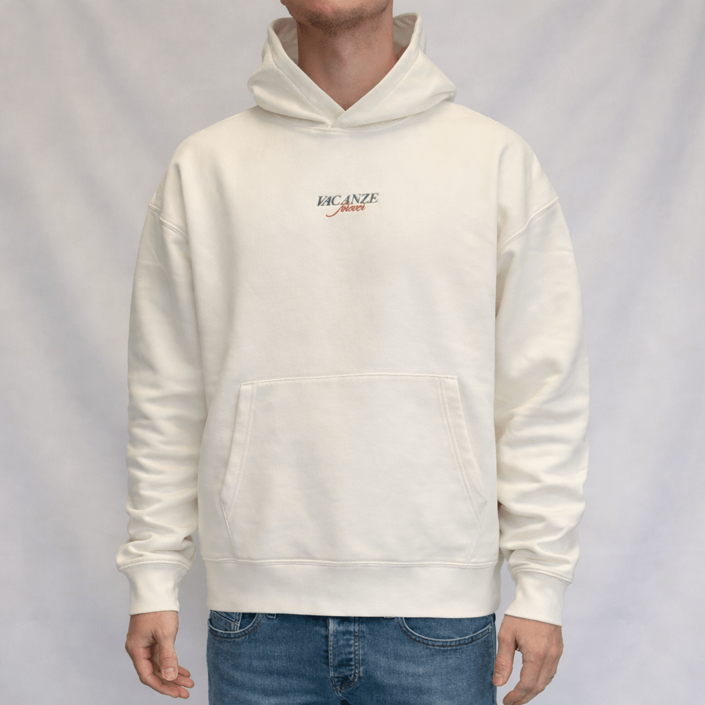 Larrys - vacanze forever boxy hoody - cream - Larrys Fashion