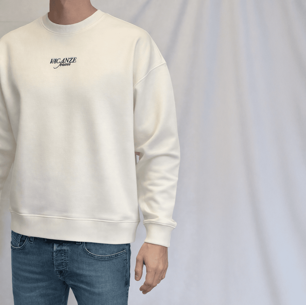 Larrys - vacanze forever boxy sweater - cream - Larrys Fashion