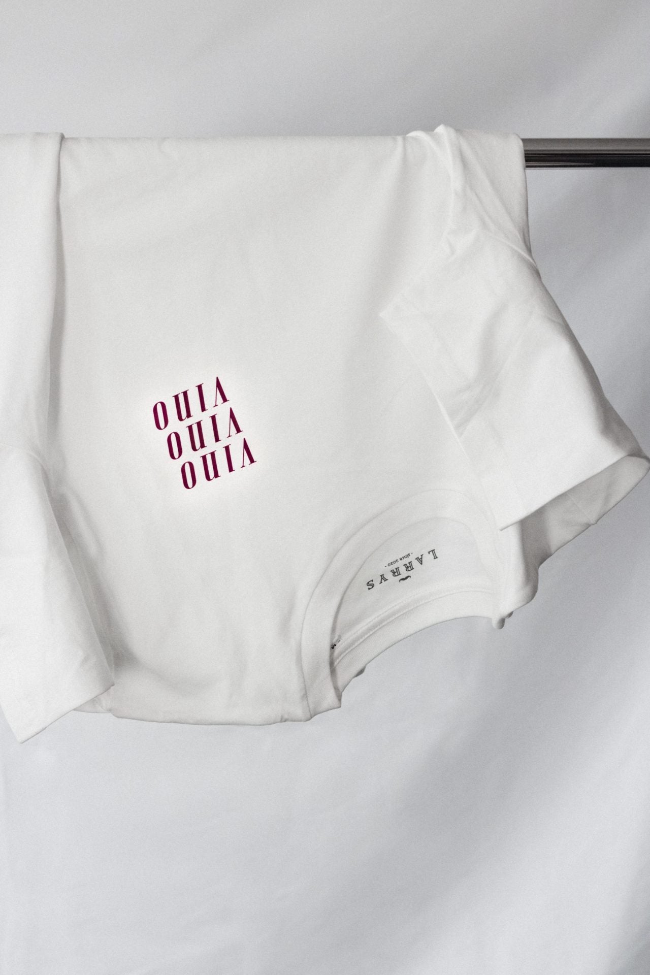 Larrys - vino vino vino T-Shirt - weiß - Larrys Fashion